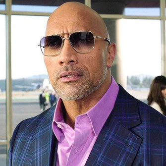 Men's Large Square Aviator 'The Rock' Johnson Celebrity Sunglasses